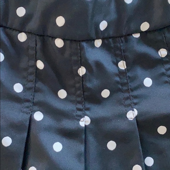Classic A-Line polk dot black & cream mini skirt rich fabric near perfect - Picture 3 of 4